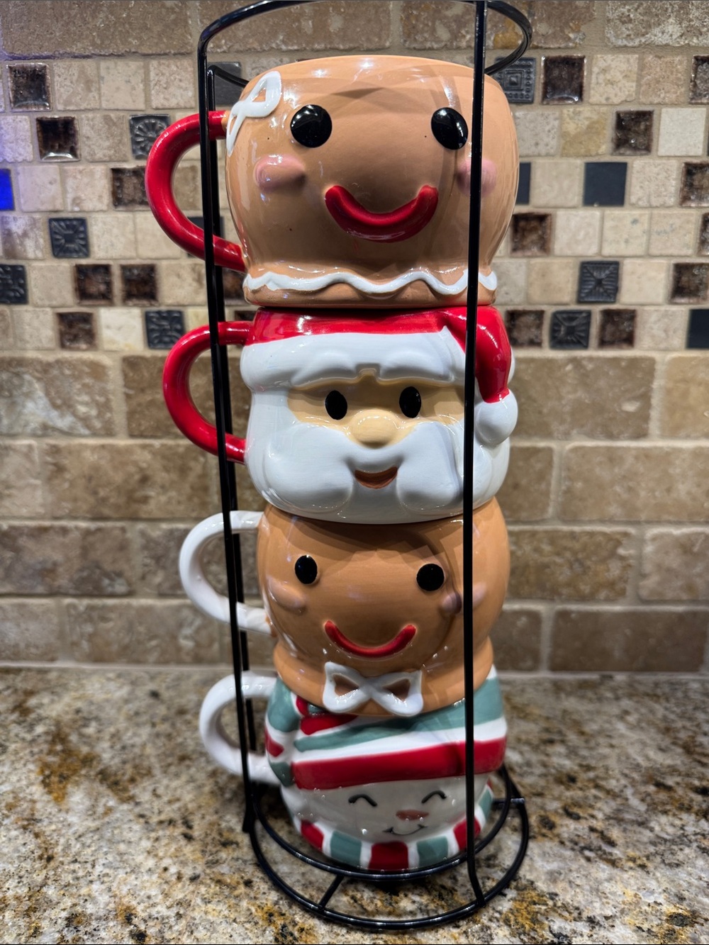 Christmas mug tower